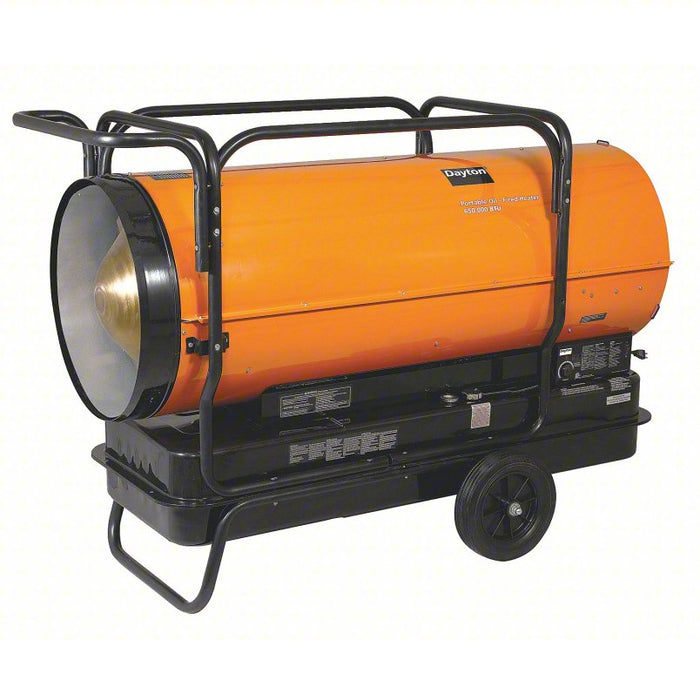Portable Oil and Kerosene Torpedo Heater: Wheeled Mounted, 13,500 sq ft Heating Area