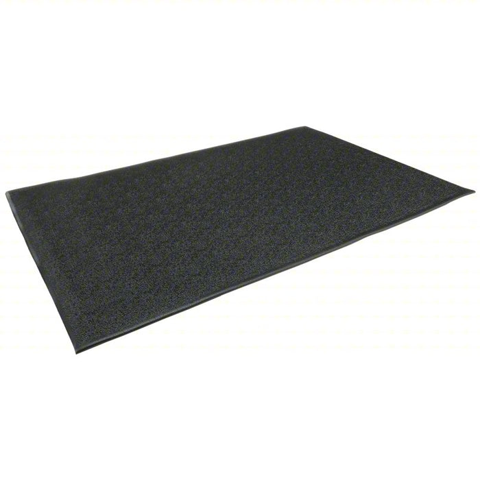 Antifatigue Mat: Pebble, 3 ft x 4 ft, 3/8 in Thick, Black, PVC Foam, Beveled Edge