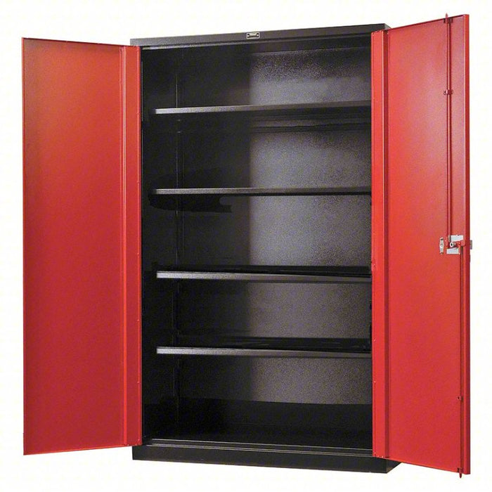 Storage Cabinet: 48 in Overall Wd, 24 in Overall Dp, 78 in Overall Ht, Black/Red