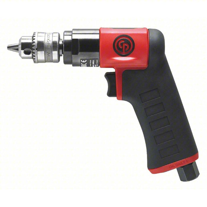 Drill: 1/4 in Chuck Size, Industrial Duty, 3,300 RPM Free Speed, 0.3 hp, Keyed