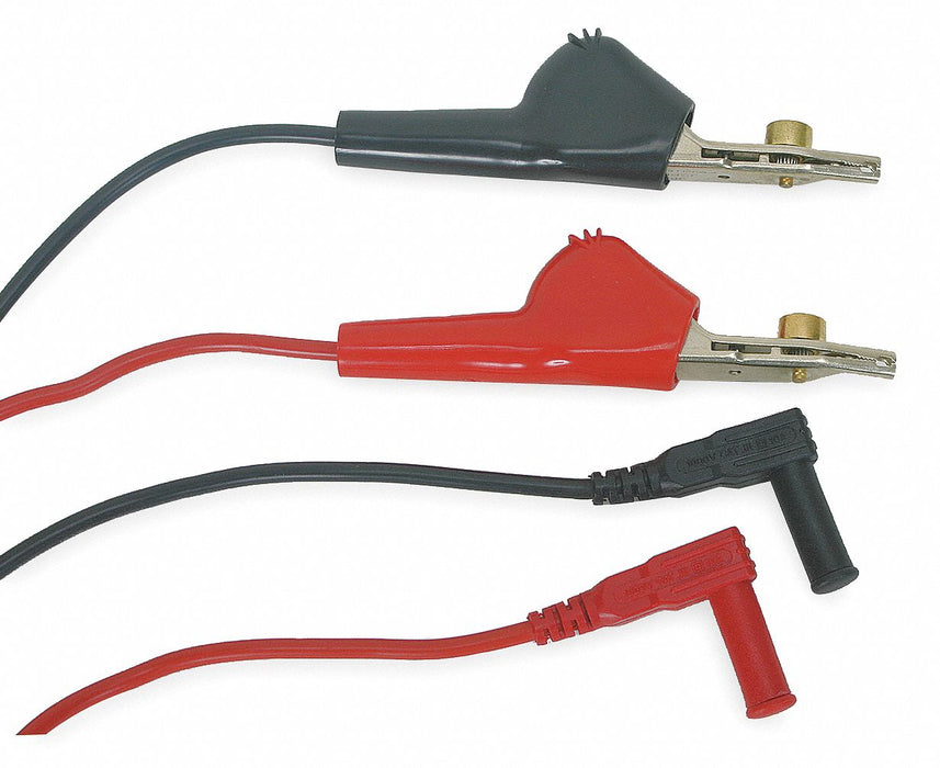 Test Leads: CAT II 1000V, 5 Way Clip, Right Angle Shrouded Plug, 3 3/8 ft Lg