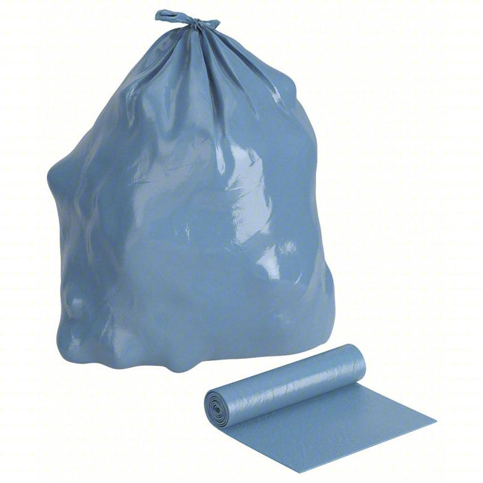 Trash Bags: 60 gal Capacity, 38 in Wd, 58 in Ht, 1.4 mil Thick, Magnum Blue, 100 PK