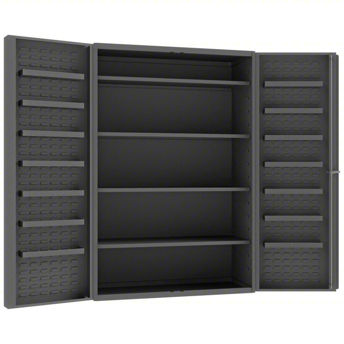 Bin Cabinet: 48 in x 24 in 72 in, 16 Shelves, 0 Bins, Deep Box, 14 ga Panel, Gray, Keyed