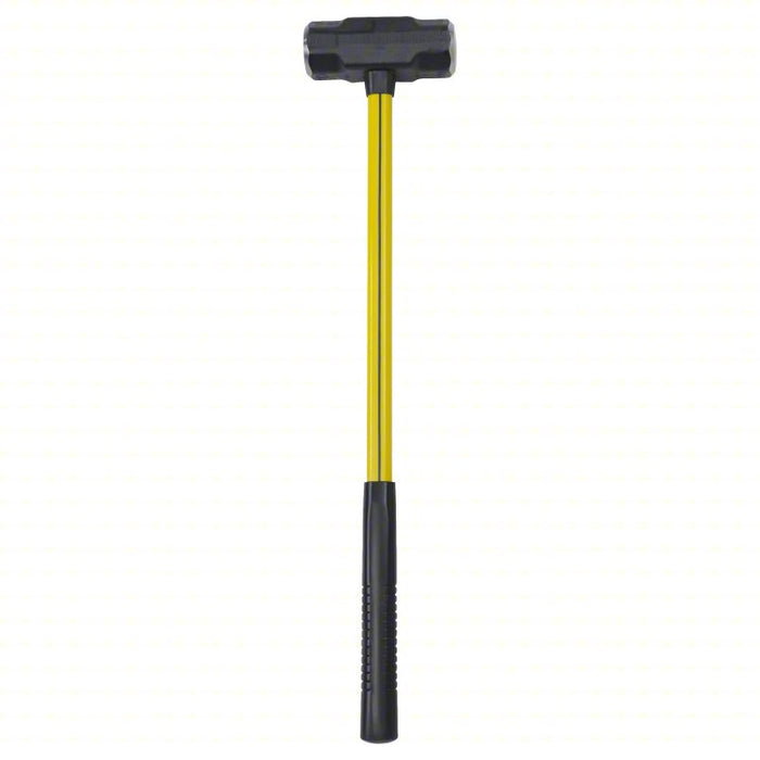 Standard Sledge Hammer: Steel, Fiberglass Handle, 6 lb Head Wt, 1 3/4 in Dia, 32 in Overall Lg