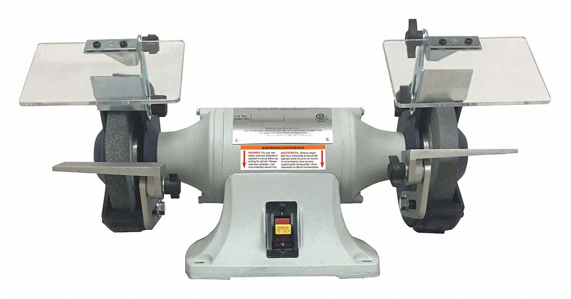 Bench Grinder: For 6 in Max. Wheel Dia., For 5/8 in Max. Wheel Thick, Single Speed