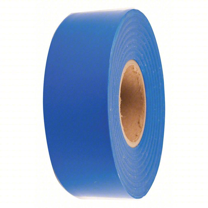 Flagging Tape: Blue, 1 3/16 in Roll Wd, 300 ft Roll Lg, 2 mil Thick, Polyethylene