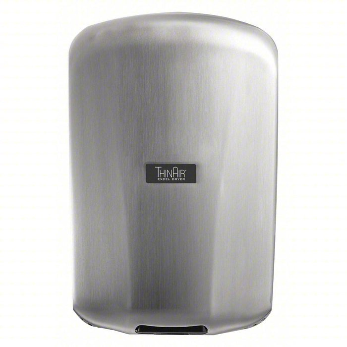 Hand Dryer: Auto, 14 sec Dry Time, Stainless Steel, Silver, ADA Compliant, 68 to 74 dBA