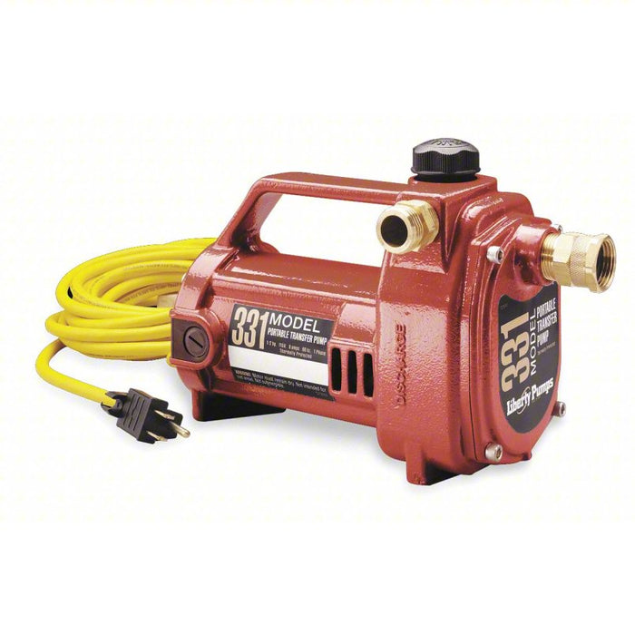 Utility Pump: 115V AC, 105 ft Max head, GHT Intake, 3/4 in Hose, 20 ft Cord Lg, 3/4 in