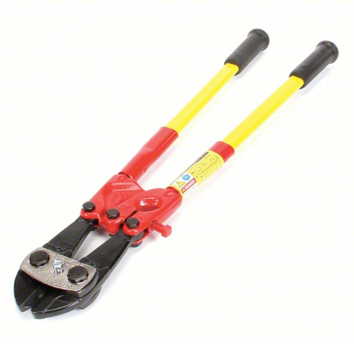 Bolt Cutters: Fiberglass, For 7/16 in Max Dia Soft Steel, 24 1/2 in Overall Lg