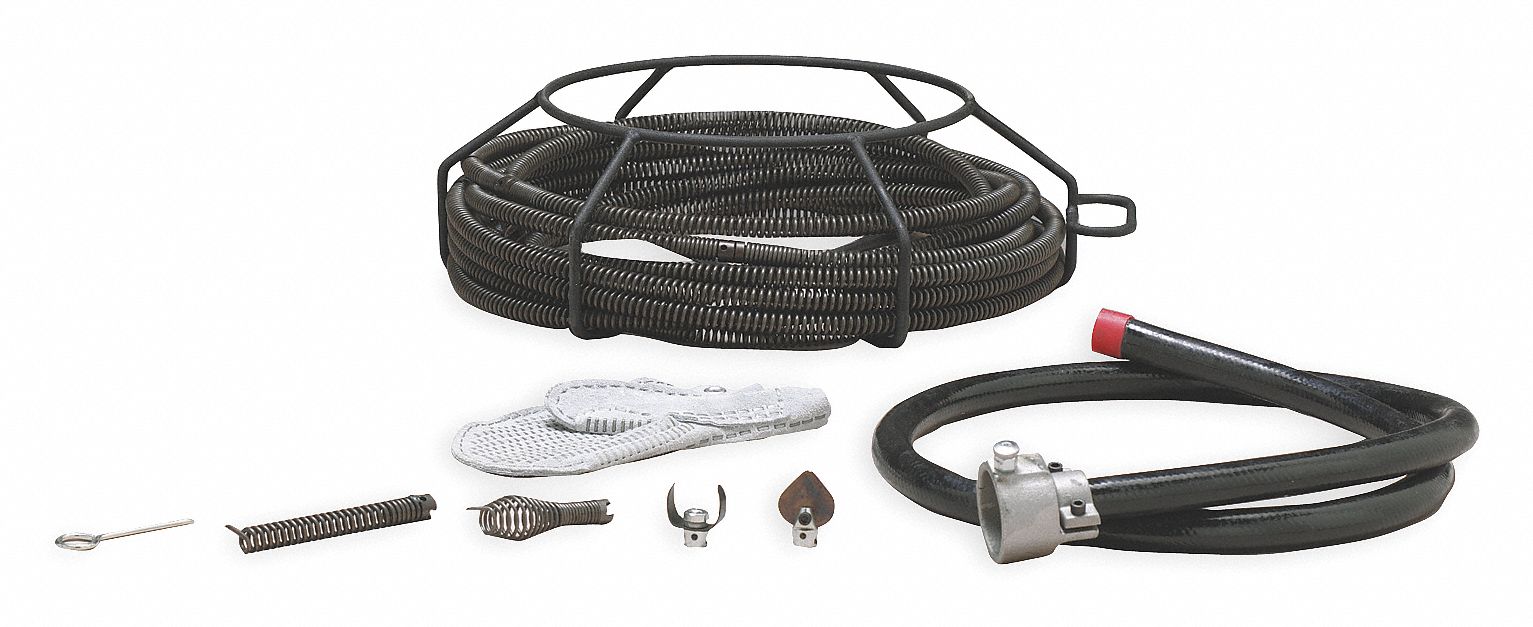 Drain Cleaning Cable Kit: 2 Augers, 2 Cutters, Use With K-3800/K-400/K-50, 5/8 in Cable Dia.