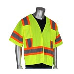 PIP 2-Tone Safety Vest, 2XL, Hi-Viz Lime Yellow, Polyester