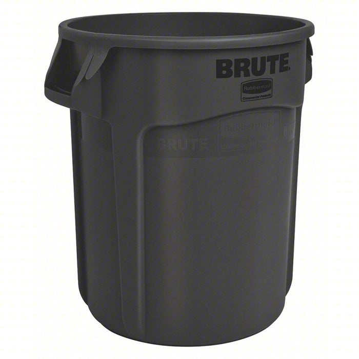 Trash Can: Round, Black, 20 gal Capacity, 19 3/8 in Wd/Dia, 23 in Ht