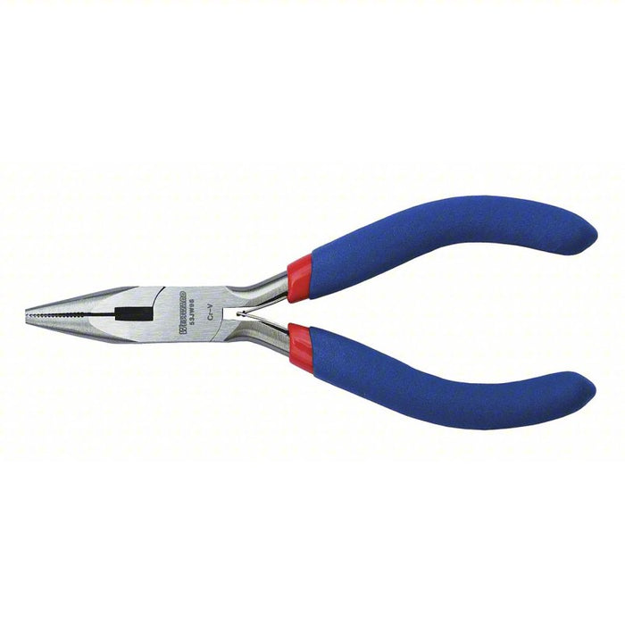 Needle Nose Plier: 3/4 in Max Jaw Opening, 4 7/8 in Overall Lg, 1 1/8 in Jaw Lg, 1/4 in Tip Wd