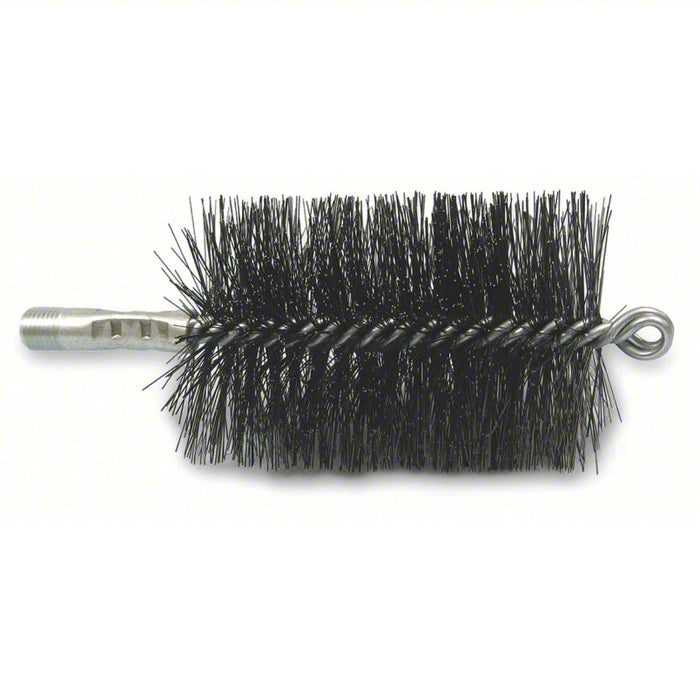 Flue Brush: Double Spiral/Double Stem, Tempered Wire, 4 1/2 in Brush Lg, 3 in Brush Dia.