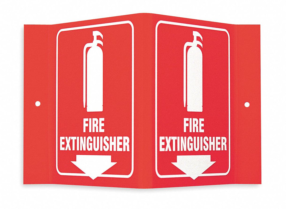 Fire Extinguisher Sign: Acrylic, Surface Sign Mounting