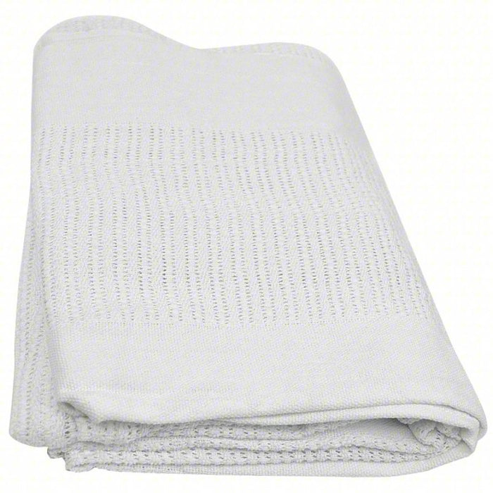 Thermal Blanket: Twin, White, 66 in Wd, 90 in Lg, 100% Cotton Fabric
