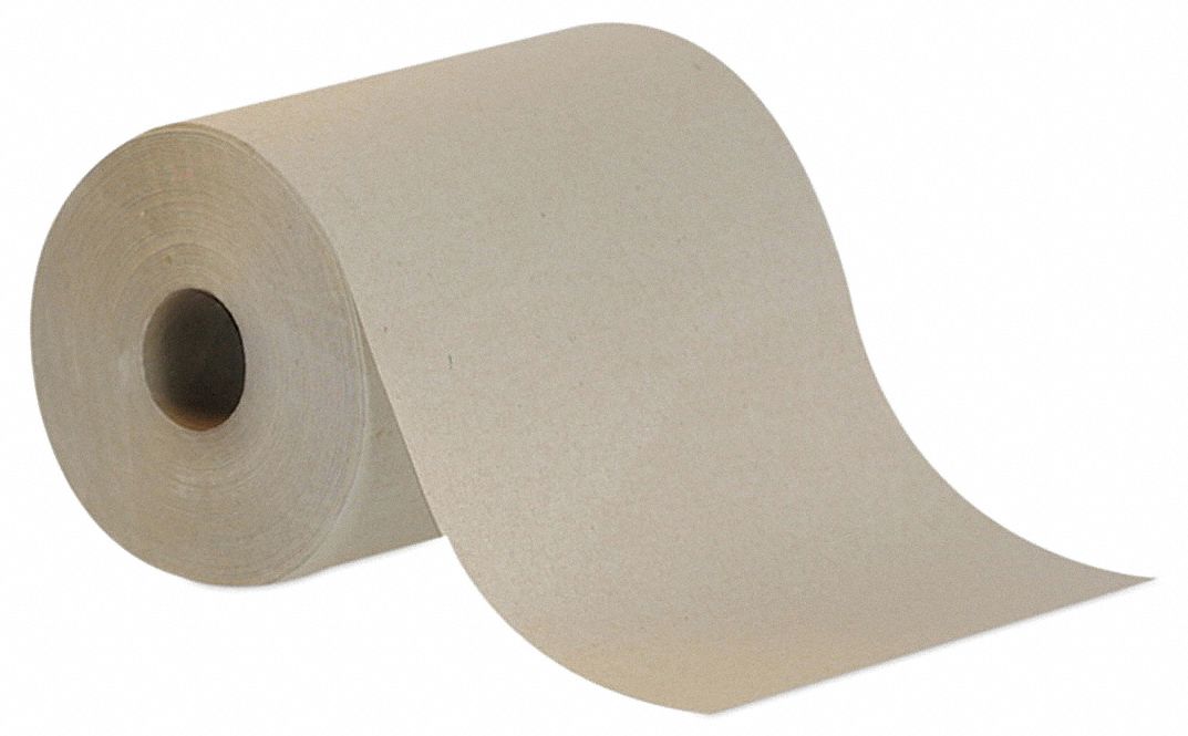Paper Towel Roll: Brown, 7 7/8 in Roll Wd, 350 ft Roll Lg, Continuous Sheet Lg, 12 PK