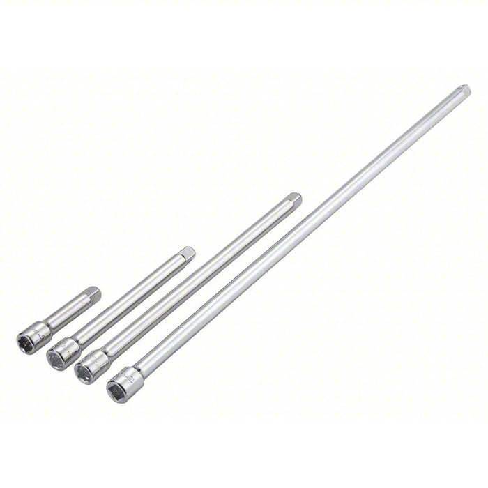 Socket Extension Set: 3/8 in Input Drive Size, 3/8 in Output Drive Size, Chrome, Female