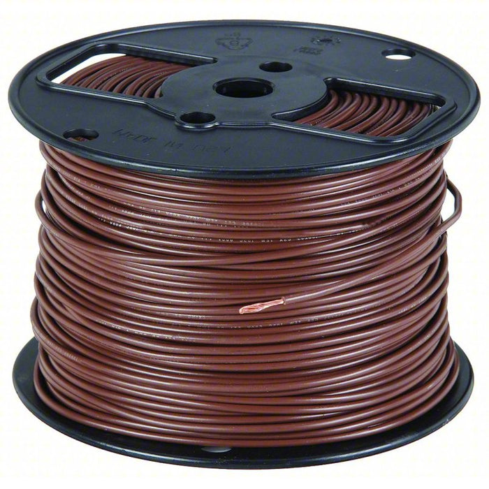 Machine Tool Wire: 18 AWG Wire Size, Brown, 500 ft Lg