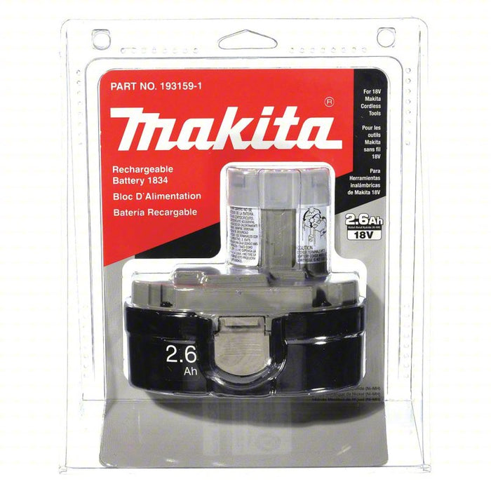 Battery: Makita, 18V NiMH, NiMH, 1 Batteries Included, 2.6 Ah, (1) Battery