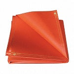 Welding Curtain: Silicone-Coated Fiberglass, 6 ft Ht, 6 ft Wd, Orange