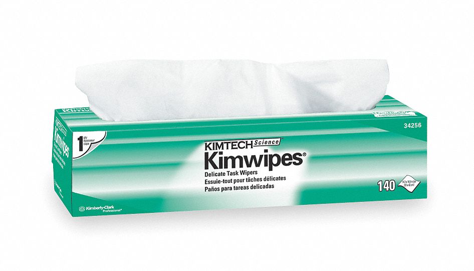 Dry Wipe: Dispenser Box, 140 Sheets, 1-Ply Tissue, White, 15 PK