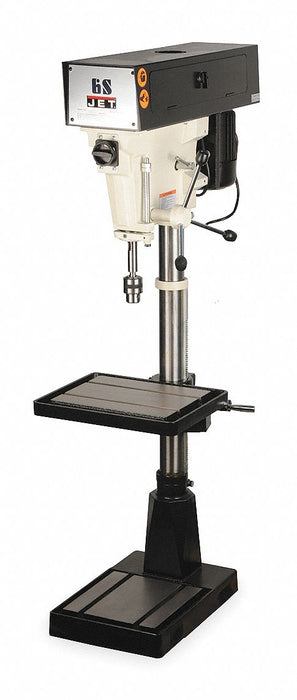 Floor Drill Press: Spline, Variable, 400 RPM – 5,000 RPM, 115/230V AC /Single-Phase, 15 in Swing