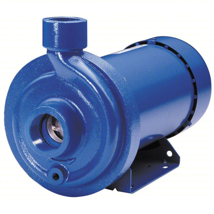 Centrifugal Pump: 2 hp, 115/230V AC, 142 ft Max Head, 1 1/4 in , 1 in Intake and Disch