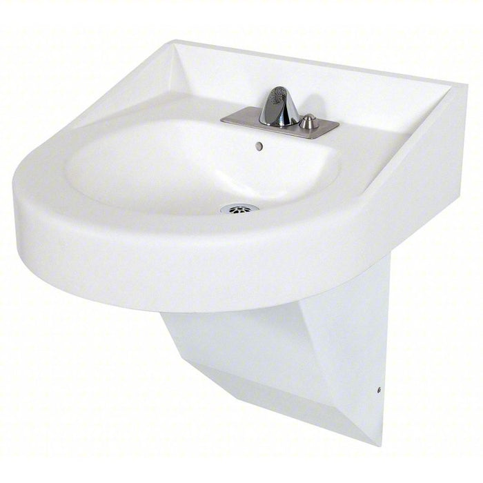 Bathroom Sink: Single Metering, Push Button Faucet Handle, BestCare®, Ligature Resistant Wash Basins