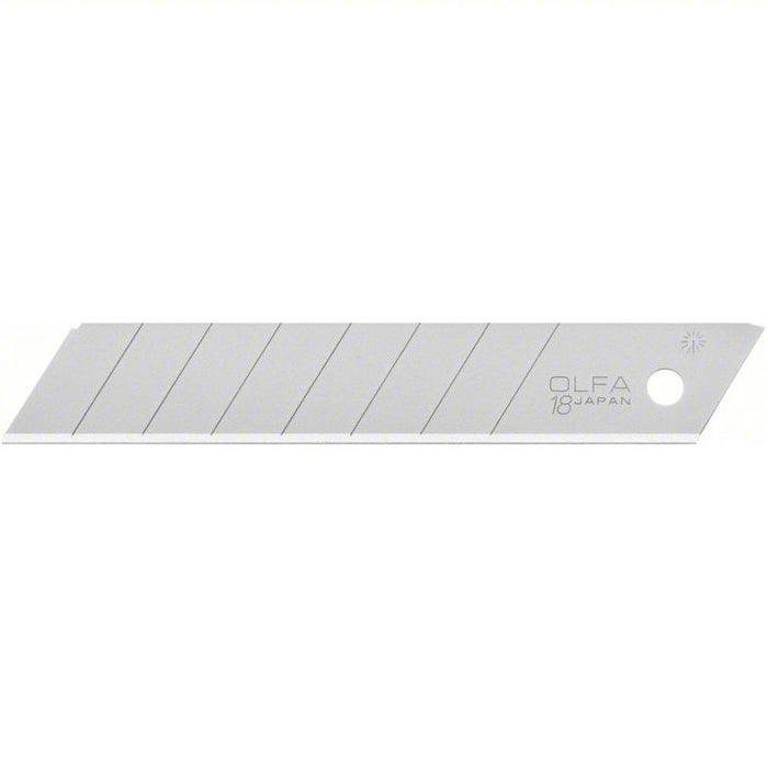 Snap-Off Blade: 4 1/2 in Blade Lg, 11/16 in Blade Wd, 0.03 in Blade Thick, 8 Segments, 50 PK