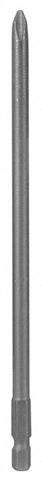 Power Bit: #2 Fastening Tool Tip Size, 6 3/4 in Overall Bit Lg, 1/4 in Hex Shank Size, 2 PK