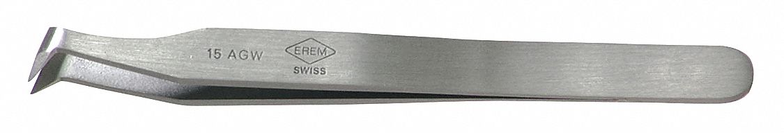 Precision Tweezers: Cutting, 4 1/2 in Lg, Corrosion, Carbon Steel