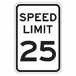 Speed Limit 25 Traffic Sign 24 x 18