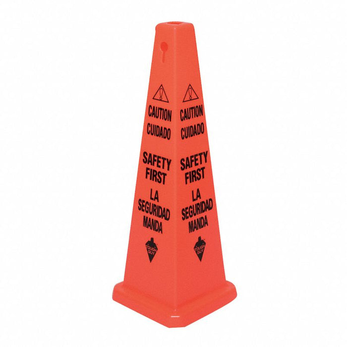 Traffic Cone: Polypropylene, 36 in x 12 3/5 in x 12 3/5 in Nominal Sign Size, Not Retroreflective