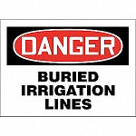 ACCUFORM Buried Irrigation Line sign, Plastic, 7 in x 10 in