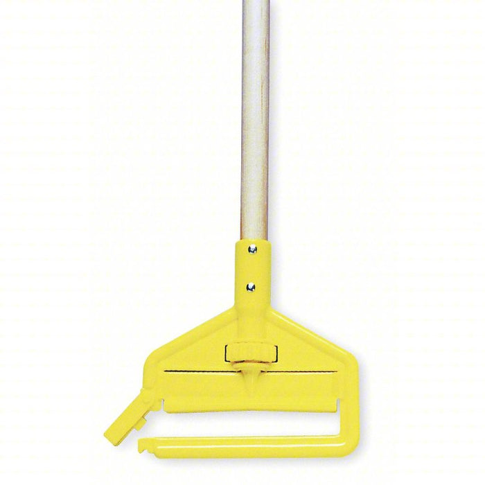 Wet Mop Handle: Slide-On Connection, Aluminum, 60 in Handle Lg, Gray