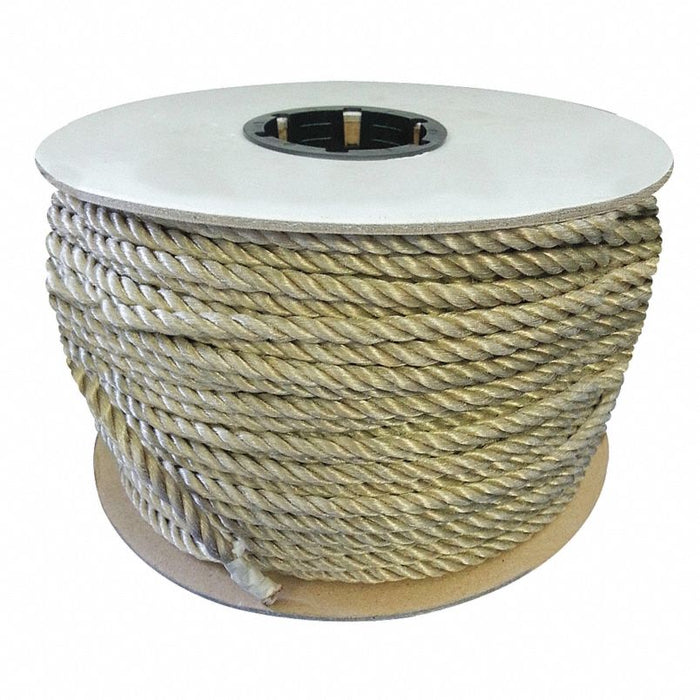 Rope: 5/8 in Rope Dia, Tan, 600 ft Rope Lg, 440 lb Working Load Limit, Twisted