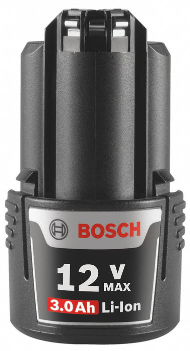 Battery: Bosch, 12V MAX, Li-Ion, 1 Batteries Included, 3 Ah, 12V MAX, (1) Battery