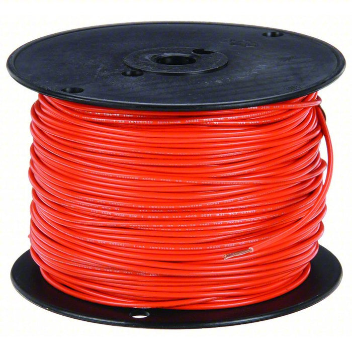 Machine Tool Wire: 16 AWG Wire Size, Orange, 500 ft Lg
