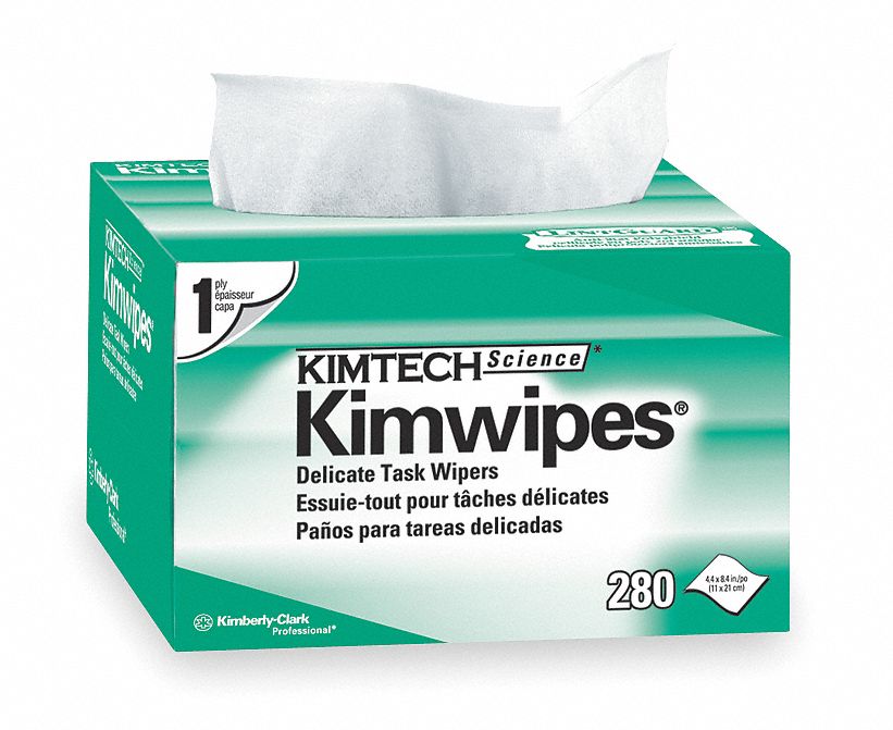 Dry Wipe: Dispenser Box, KIMTECH SCIENCE KIMWIPES, 286 Sheets, 1-Ply Tissue, White, 60 PK