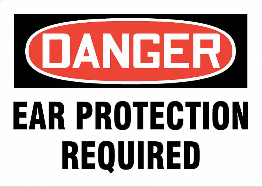ACCUFORM Ear Protection Sign Danger, Aluminum, 7 in  x 10 in