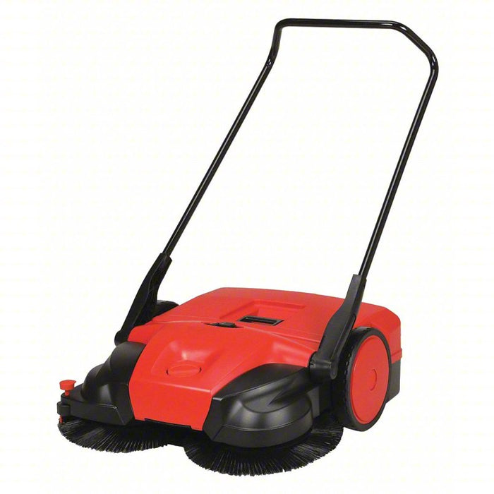Walk Behind Sweeper: 31 in Cleaning Path Wd, Battery-Operated, Triple Brush