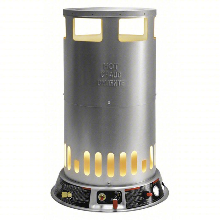 Portable Gas Floor Heater: 200,000 BtuH Heating Capacity Output, 4,700 sq ft Heating Area