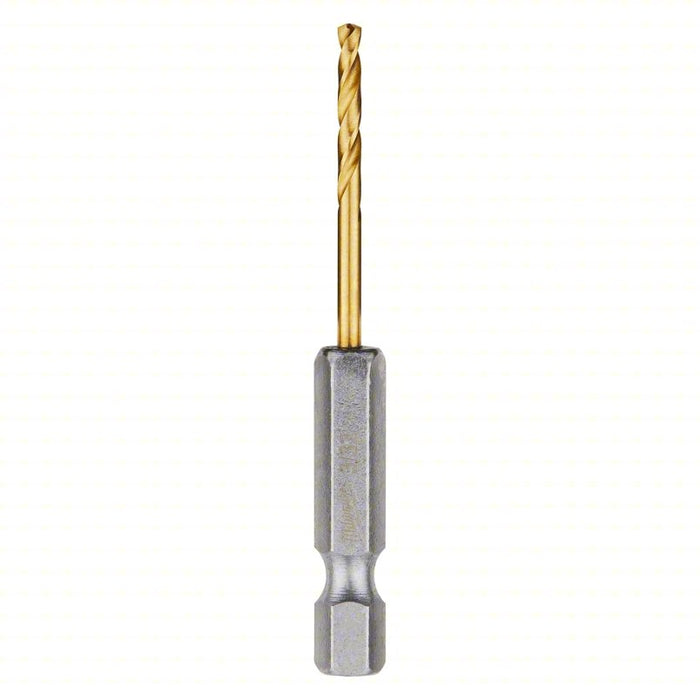 Hex Shank Drill Bit: 3/32 in Drill Bit Size, 11/16 in Flute Lg, 2 3/8 in Overall Lg, 2 PK