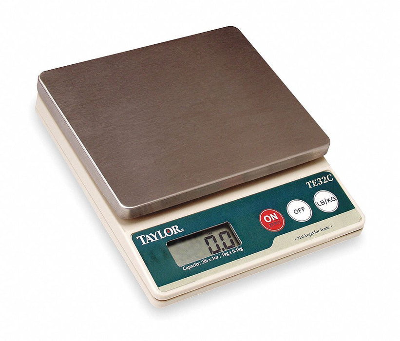Compact Bench Scale: 2 lb Capacity, 1 g_0.1 oz Scale Graduations, 5 3/8 in Weighing Surface Dp