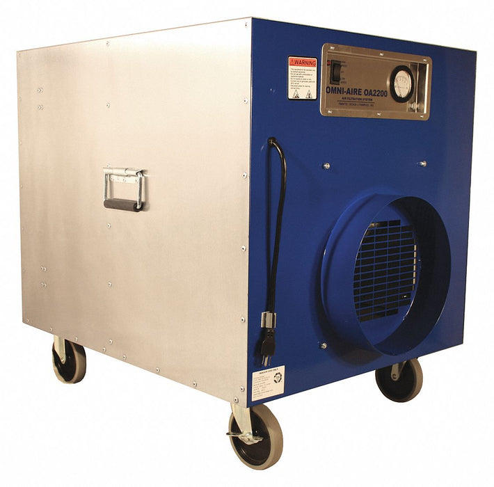 Industrial Air Scrubber: 70 dB Max Noise Level, Aluminum, Particulate Filtration