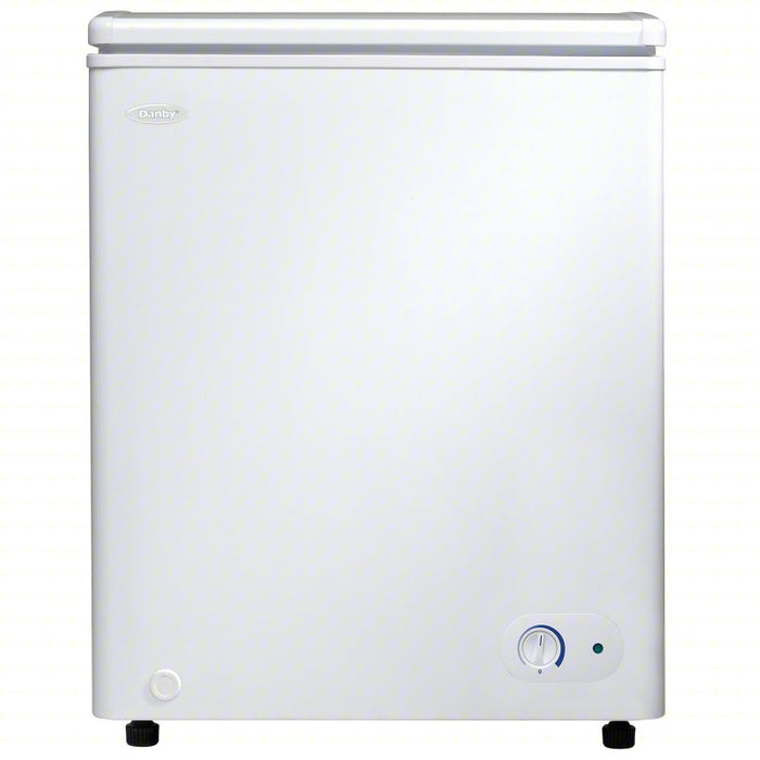 Chest Freezer: White, 3.8 cu ft Freezer Capacity, 33 1/4 in x 25 in x 22 1/4 in
