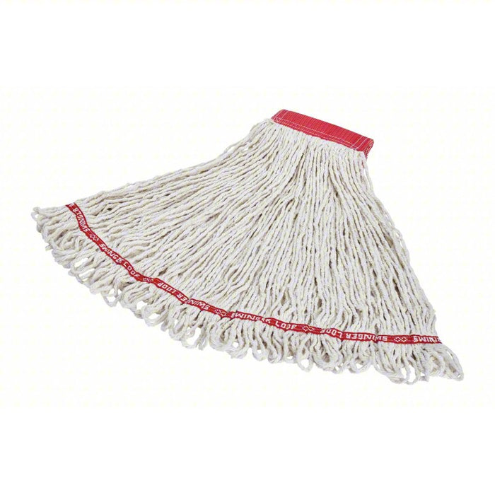 Wet Mop: String Mop, Clamp-On Connection, Launderable, 24 oz Dry Wt