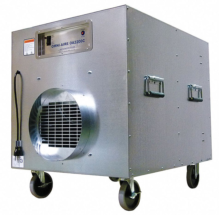 Industrial Air Scrubber: 70 dB Max Noise Level, Steel, Particulate Filtration