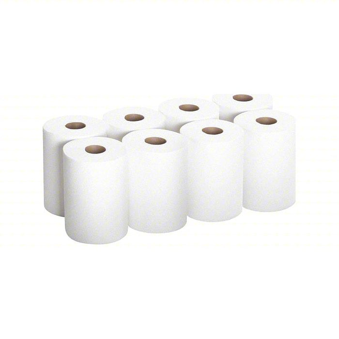 Paper Towel Roll: White, 7 3/4 in Roll Wd, 160 ft Roll Lg, 14 3/4 in Sheet Lg, 8 PK